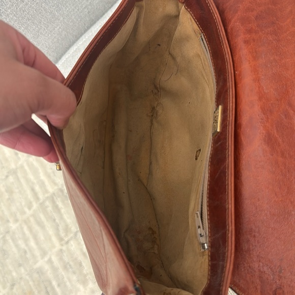 Vintage Oroton Brown Genuine Leather Crossbody Bag Handbag Australian Rare - Picture 8 of 11